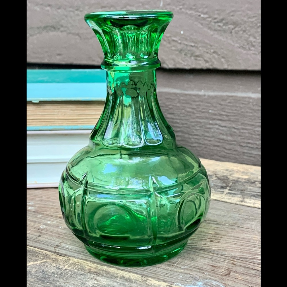 Green Glass Bud Vase